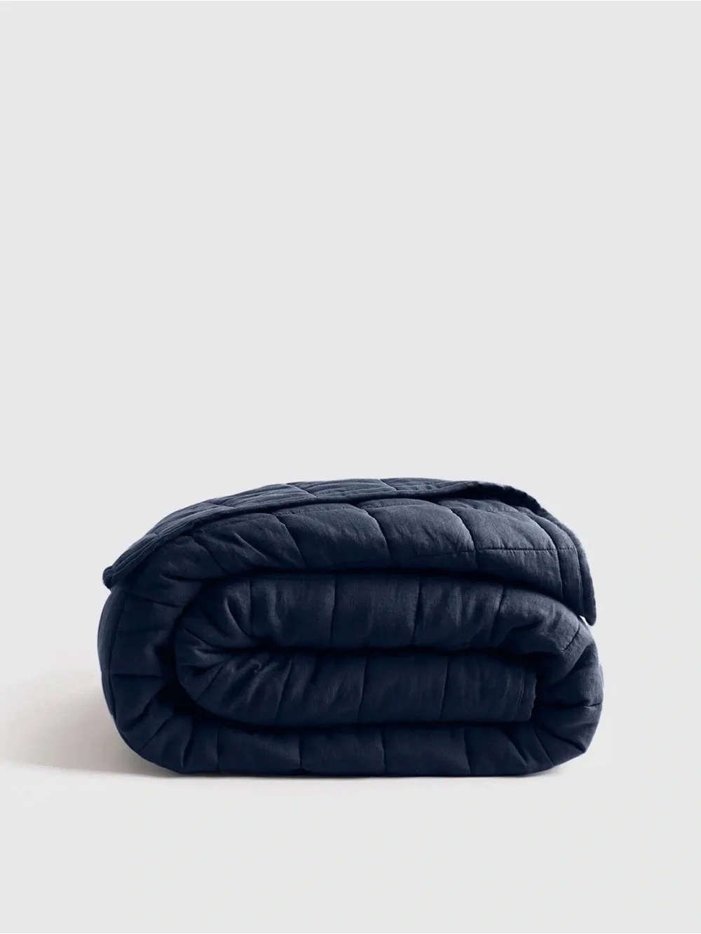 NWOT Quince European Linen Box Quilt in Navy - Full/Queen - Retail $164